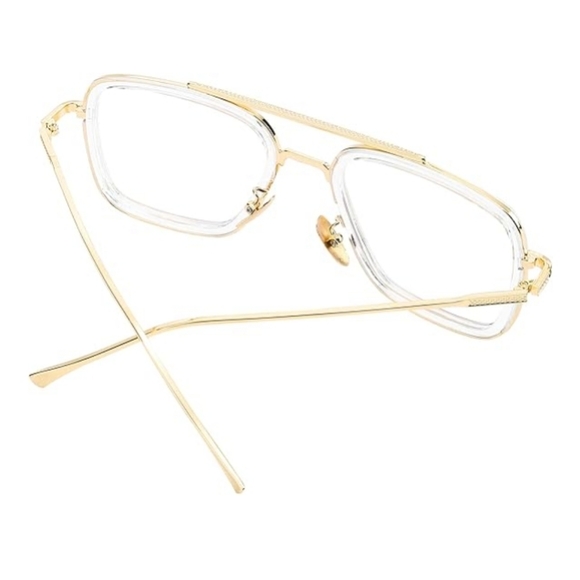 Blue Light Blocking Metal Frame Non-Prescription Eyeglasses Gold - Picture 2 of 5
